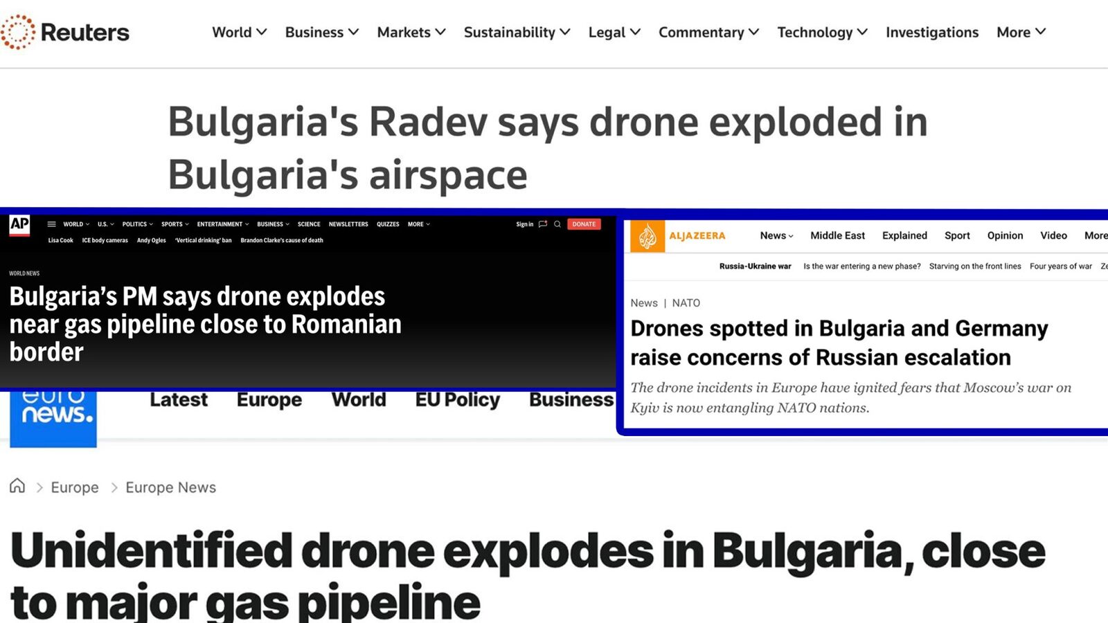 Dronă, explozie în Bulgaria: Reuters, AP și Euronews în alertă