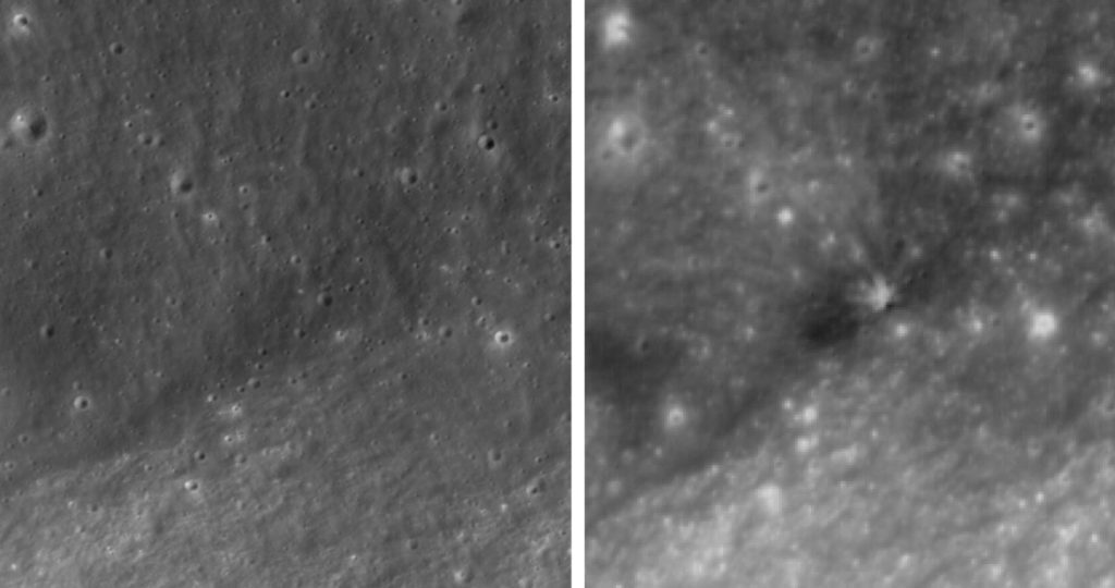 Luna are un crater nou: Imagini SpaceX după impact
