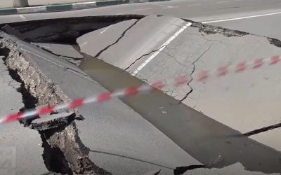 Șoseaua s-a prăbușit la Eroilor, Apa Nova intervine