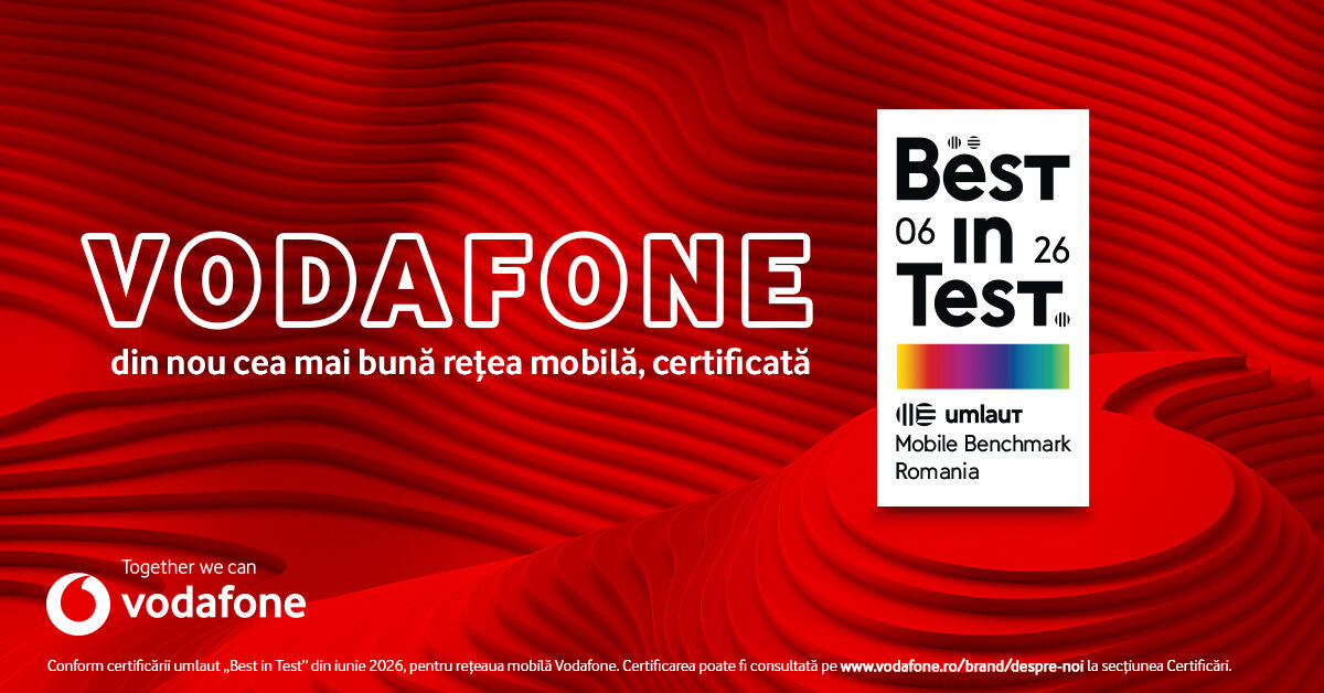Vodafone România, „Best in Test” la mobil pentru al 5-lea an