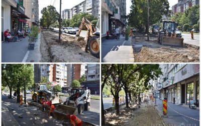 Primăria Oradea dărâmă trotuarul de pe Bvd. Dacia