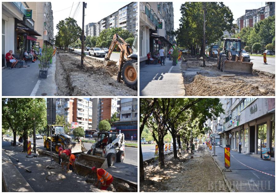 Primăria Oradea dărâmă trotuarul de pe Bvd. Dacia