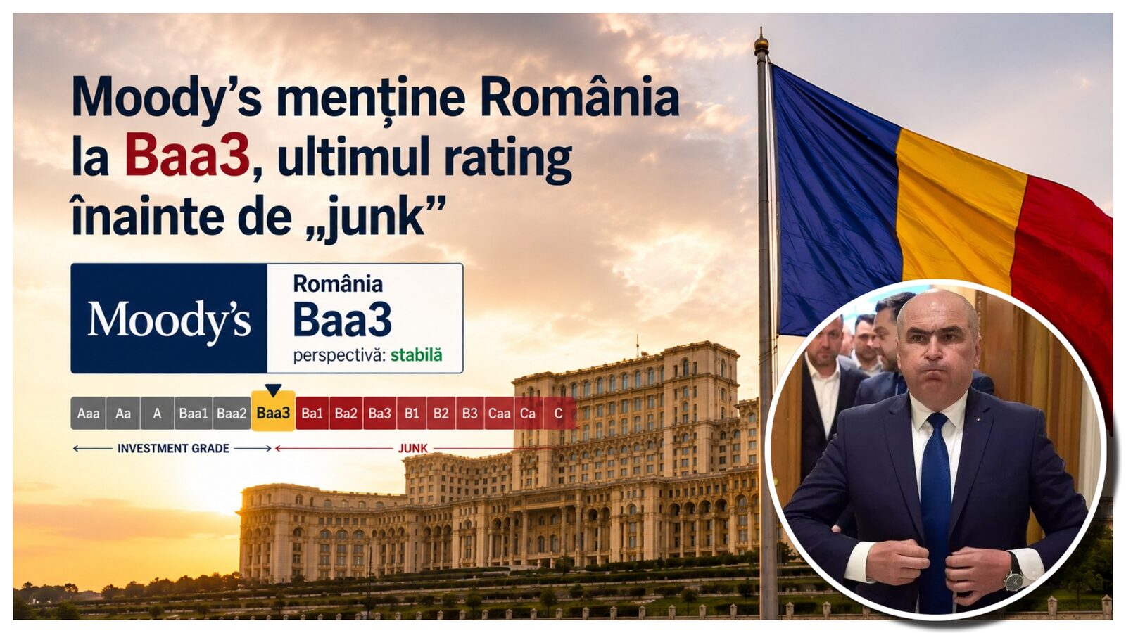 Moody’s menţine ratingul României. Fără „junk” momentan