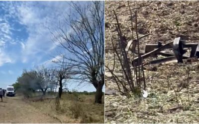 Crocmaz, Moldova: Dronă de luptă prăbușită, explozie și intervenție la fața locului