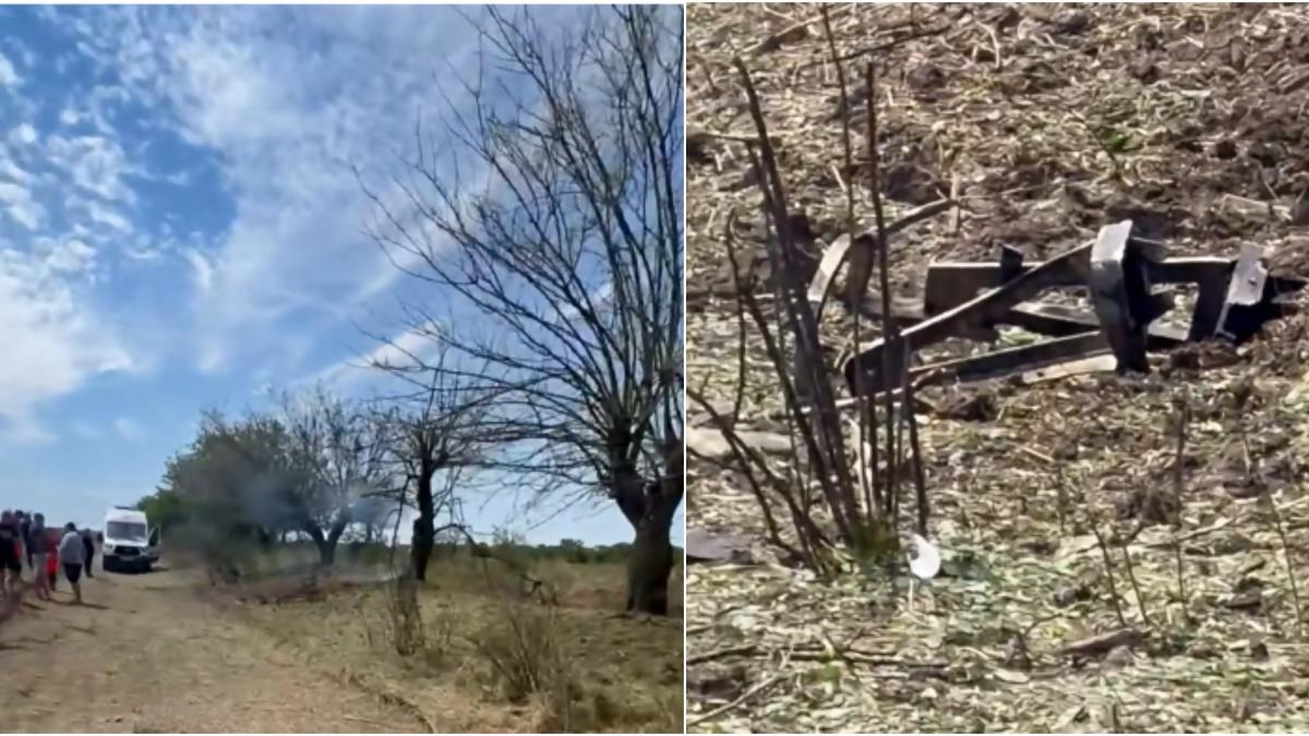 Crocmaz, Moldova: Dronă de luptă prăbușită, explozie și intervenție la fața locului