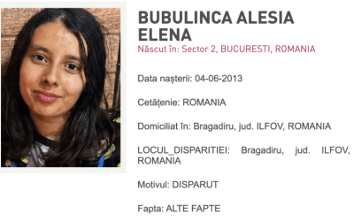 RO-ALERT: Alesia-Elena Bubulincă, dispărută