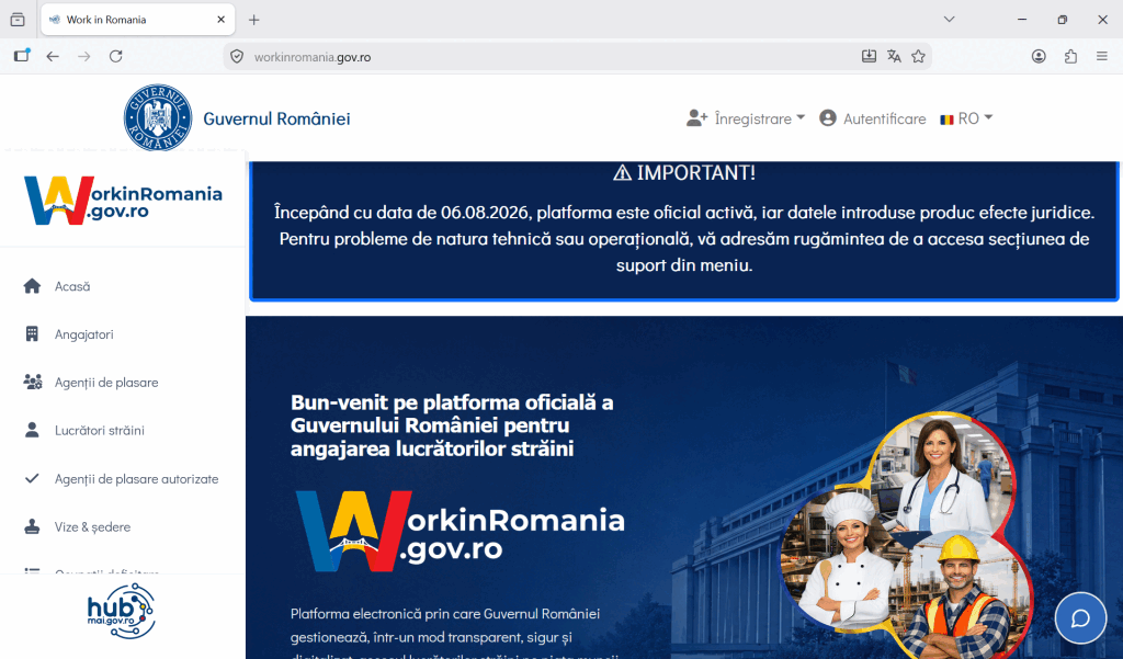Workinromania, activ: Platforma obligatorie pentru angajarea străinilor non-UE