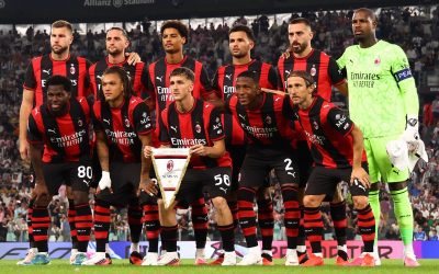 Milan players before Juventus game