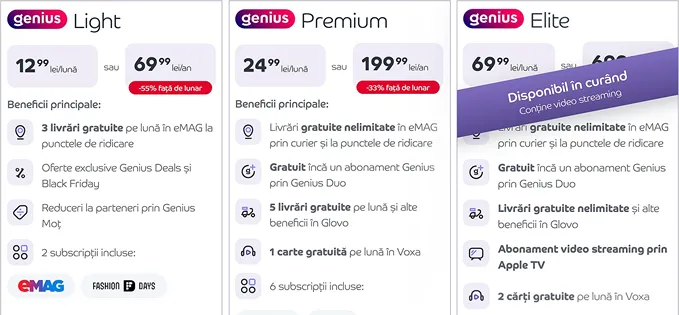 eMAG Genius revoluționează abonamentele: trei planuri, Apple TV inclus