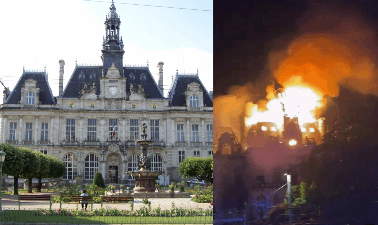 Incendiu devastator la Primăria Limoges, Franța. Clădire istorică, mistuită de flăcări